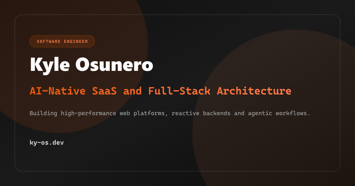 Kyle Osunero | Software Engineer & AI Architect