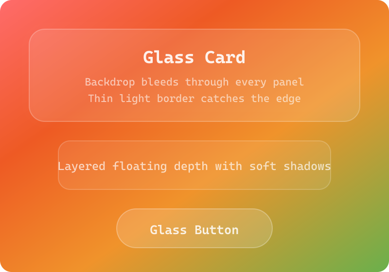 Glassmorphism visual preview